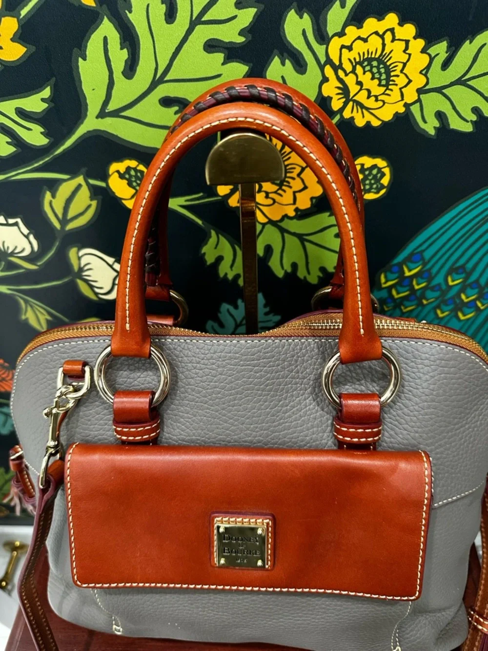 Dooney & Bourke Gray and Tan Satchel